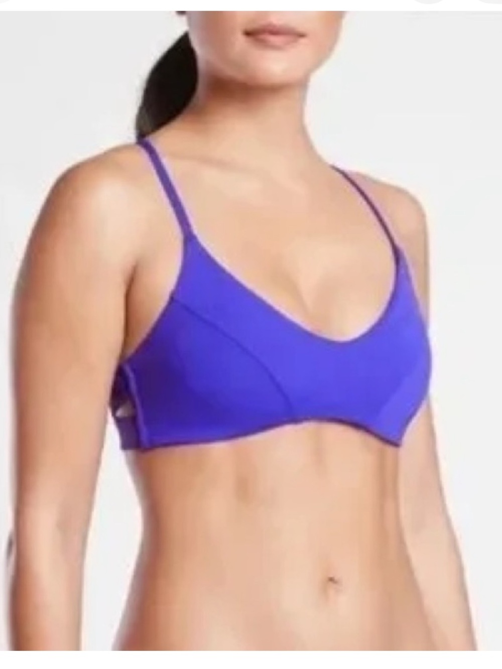 Athleta Bright Pink Women's Swim Bralette Top Triangle Ties MEDIUM